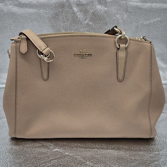 Coach Small Christie Carryall Crossgrain Leather F57520 Beechwood Tan - Picture 1 of 12